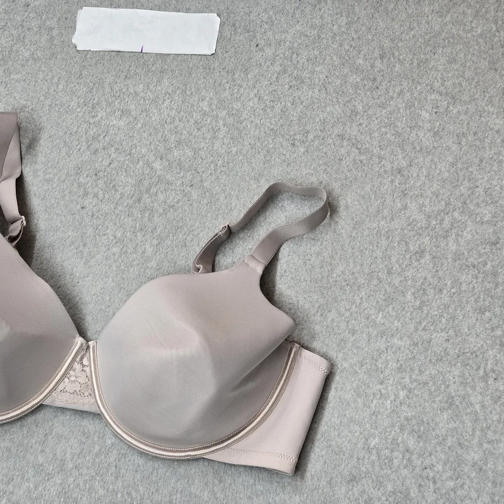 Vanity Fair Women Bra 44D Beige 76528 Radiant Underwired Lace Knit Strap